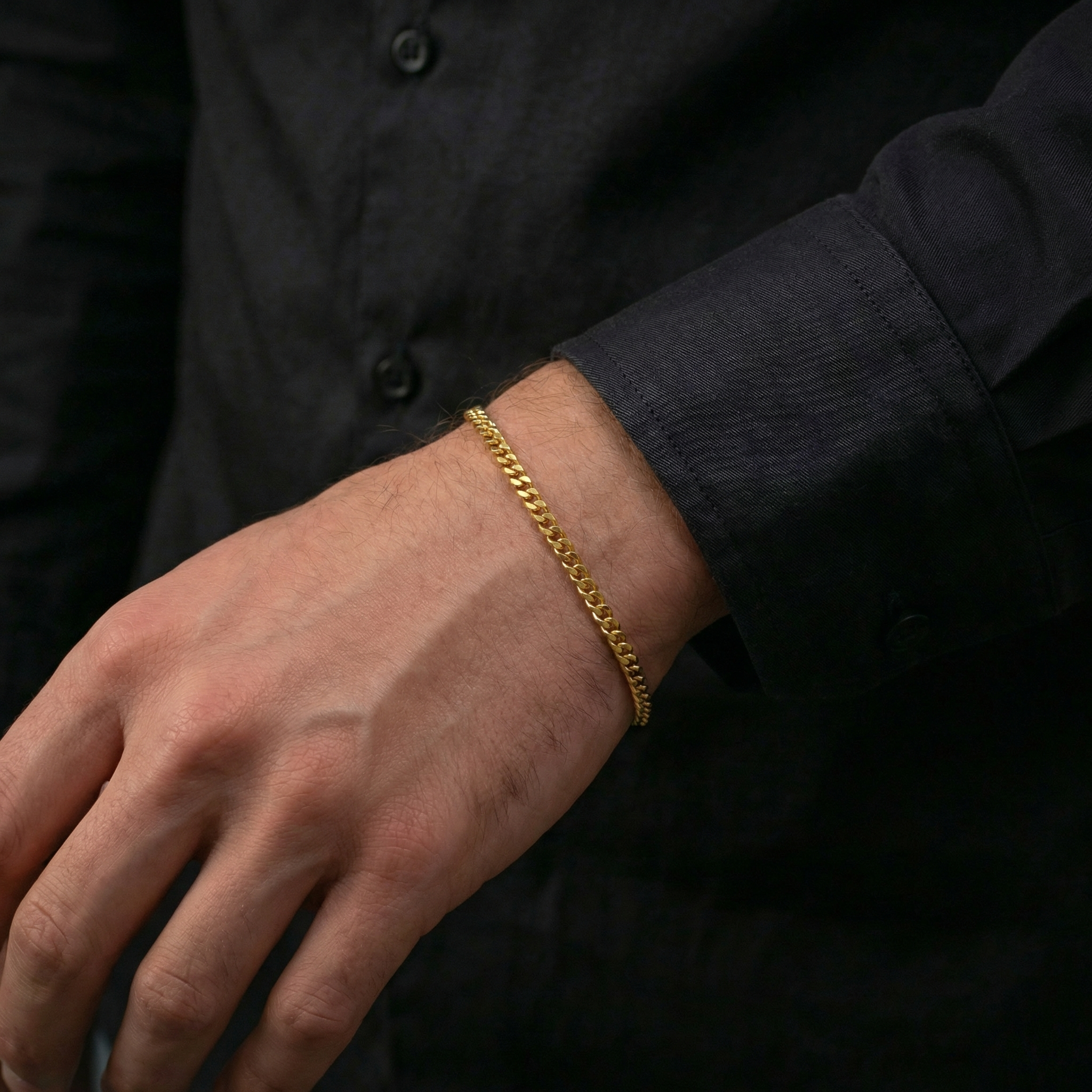 Cuban Bracelet 3mm - Gold