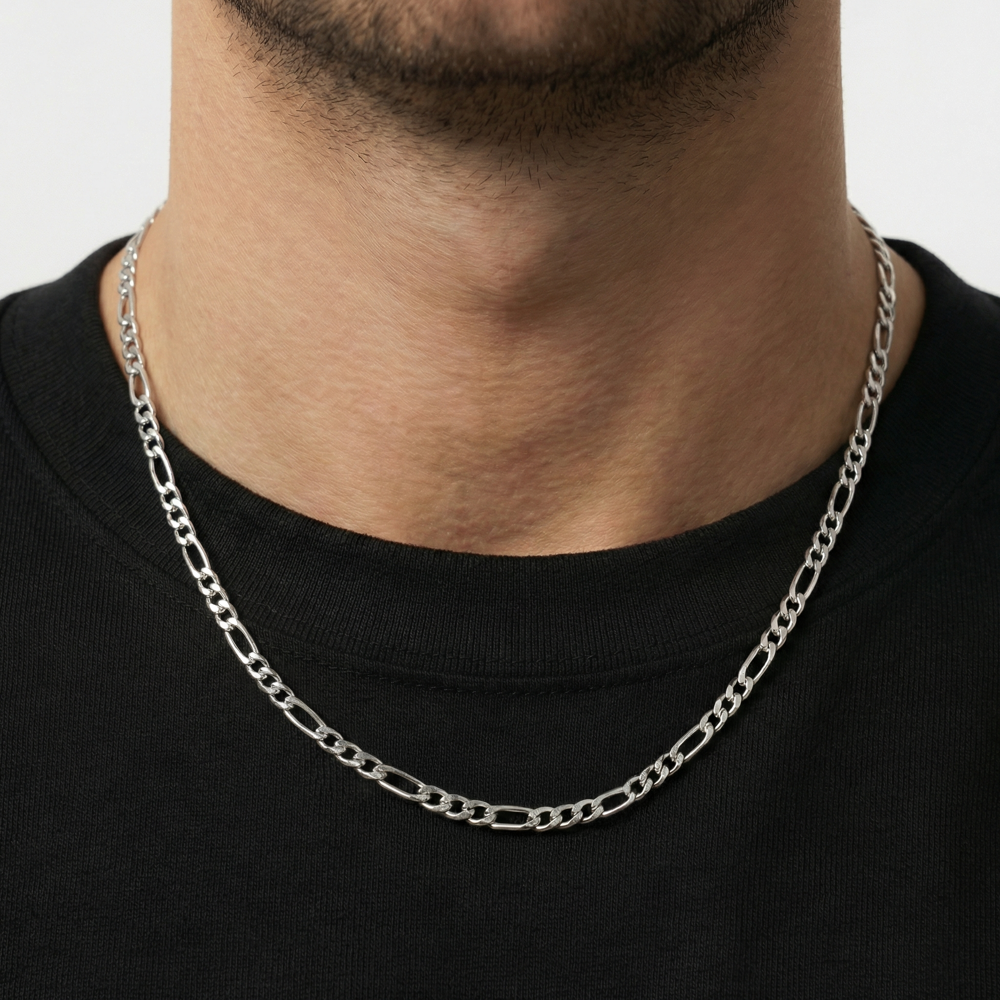 Figaro Chain 4mm - Silver