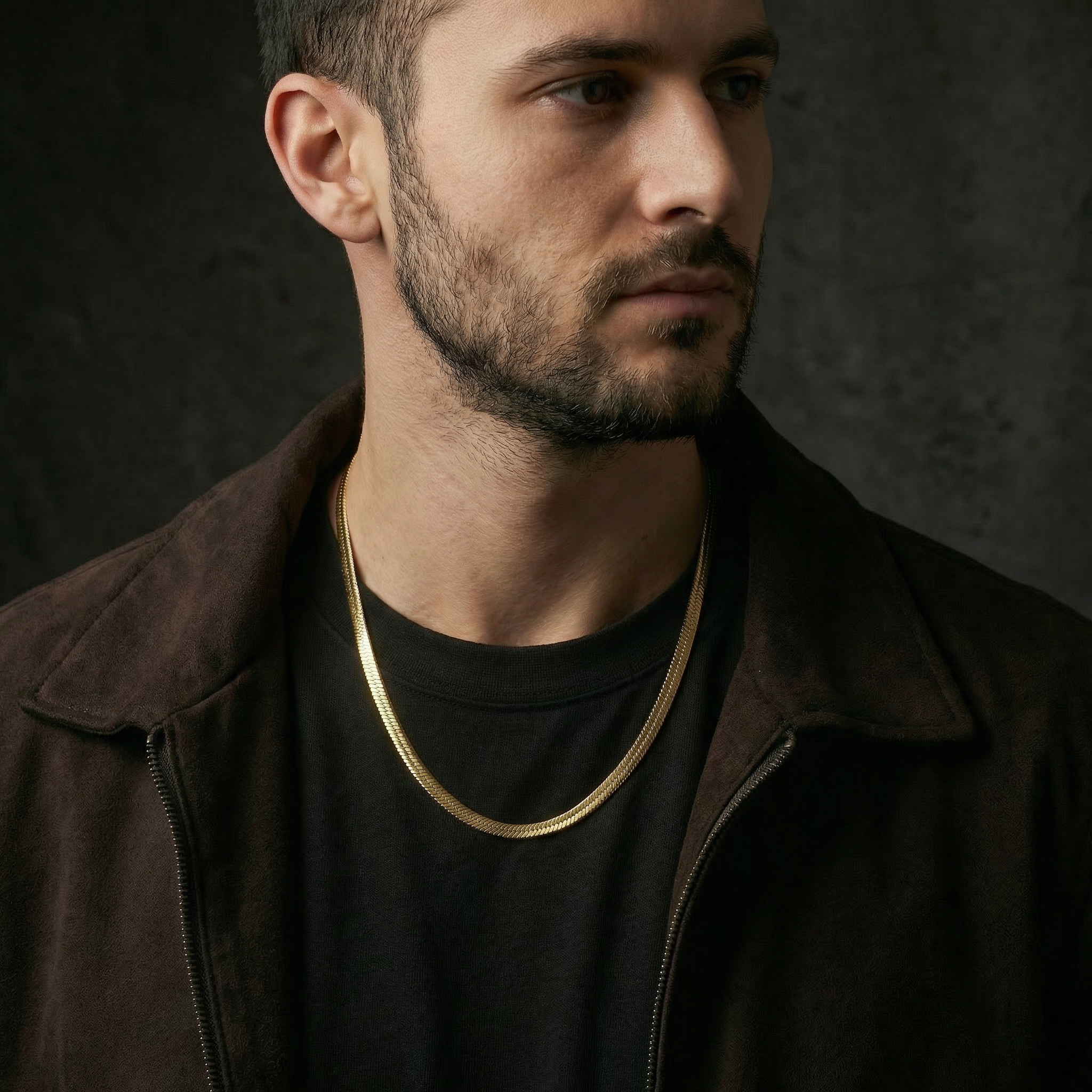 Herringbone Chain 5mm - Gold