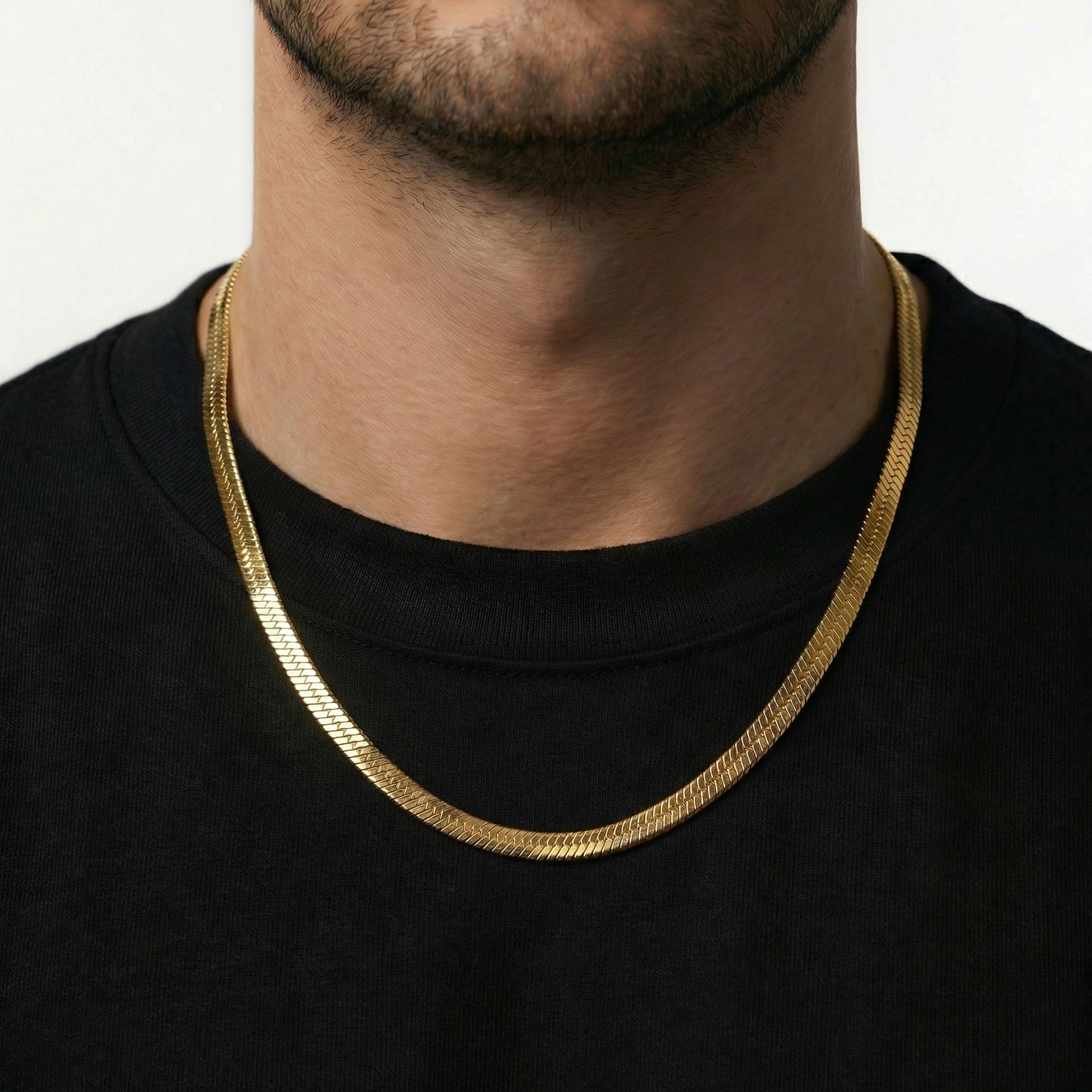 Herringbone Chain 5mm - Gold