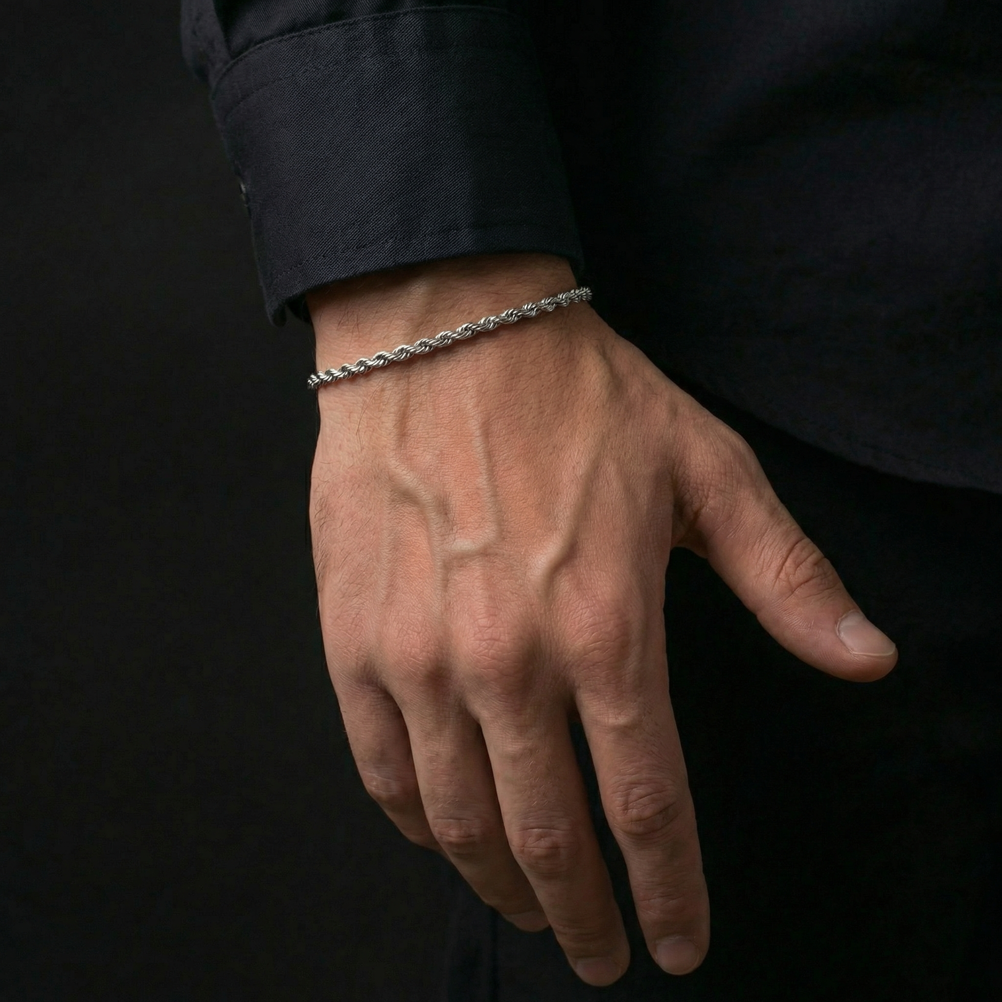 Rope Bracelet 3mm - Silver