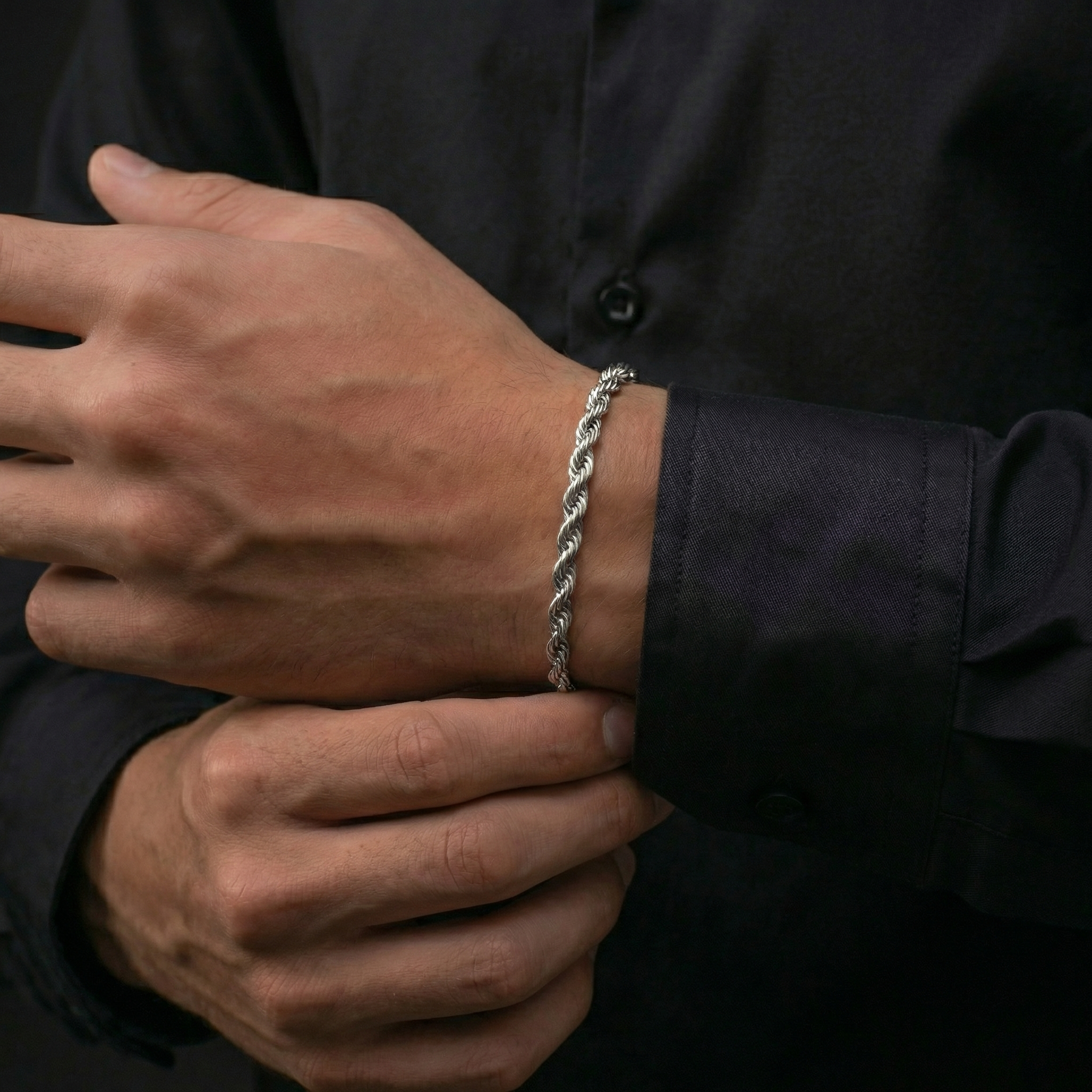 Rope Bracelet 5mm - Silver
