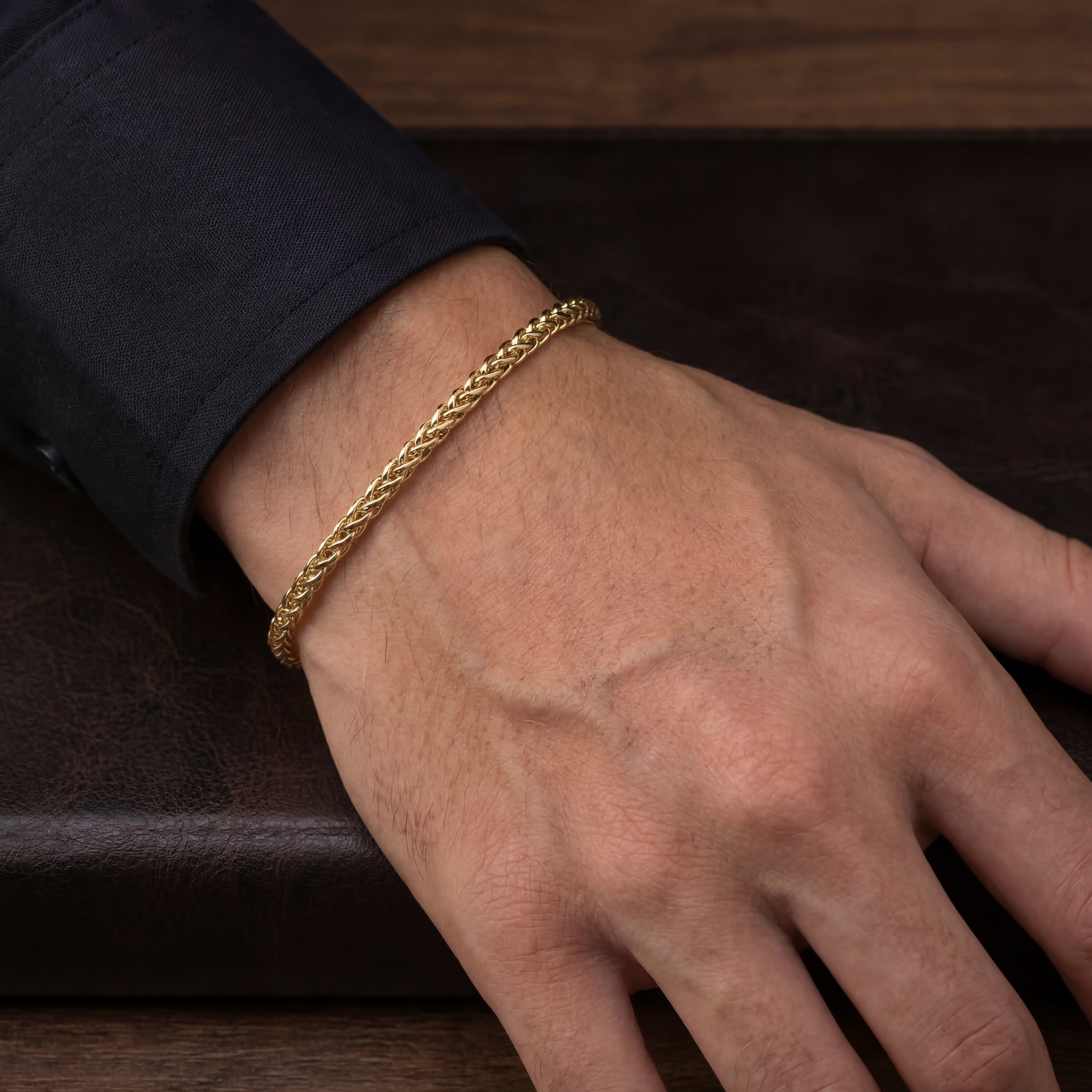 Wheat Bracelet 3mm - Gold