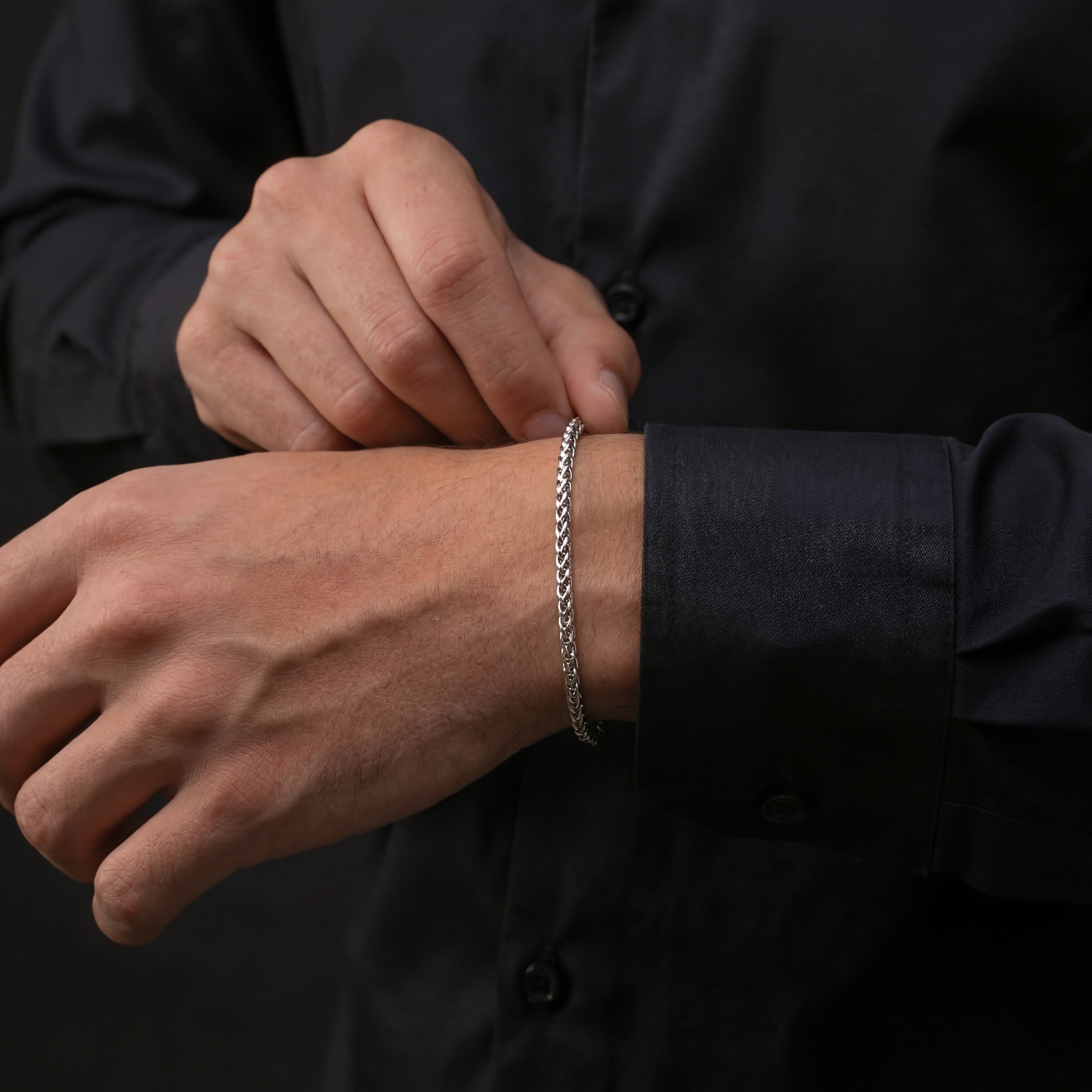 Wheat Bracelet 3mm - Silver