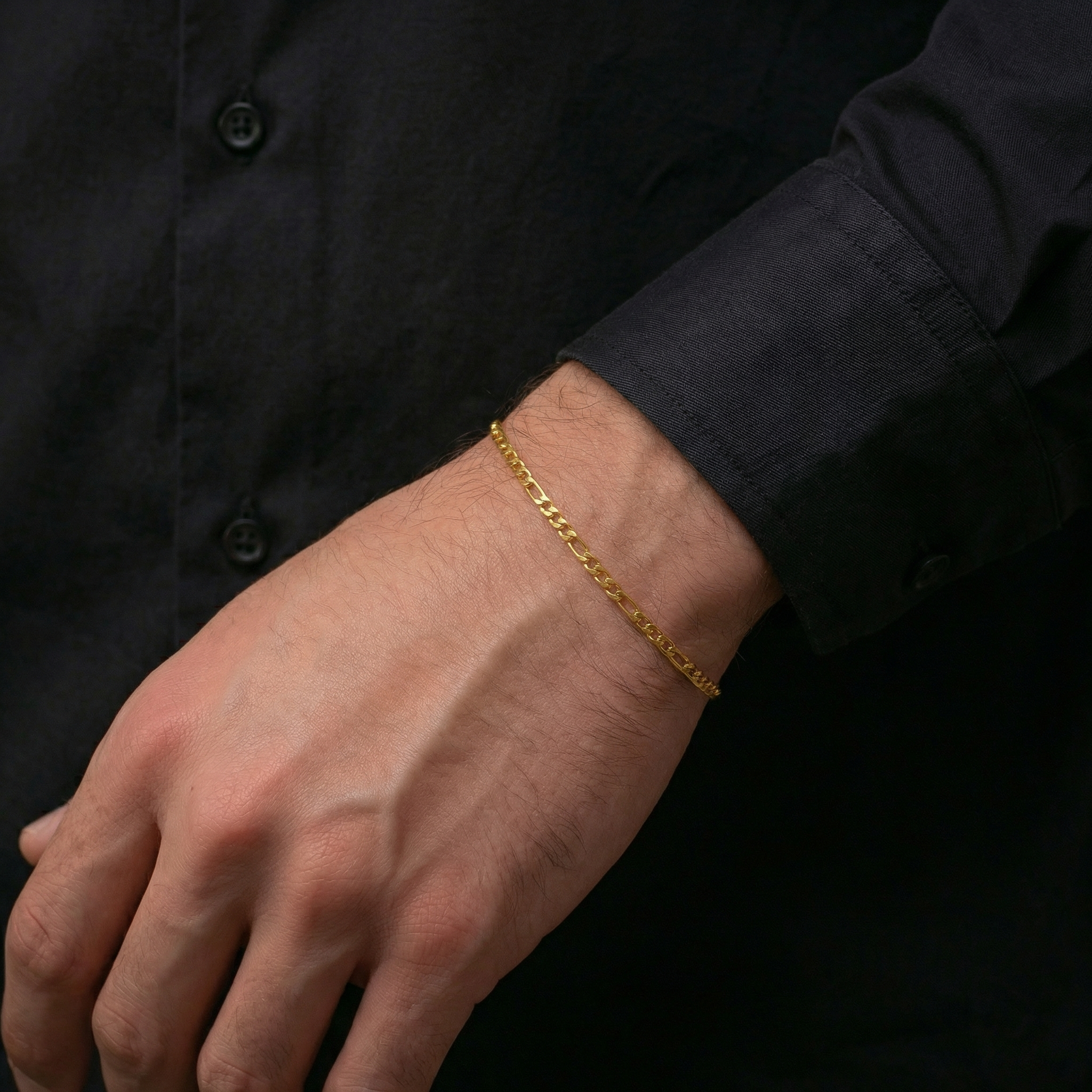 Figaro Bracelet 3mm - Gold