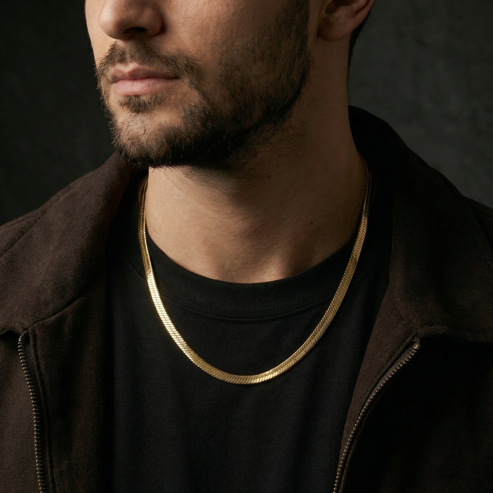 Herringbone Chain 5mm - Gold