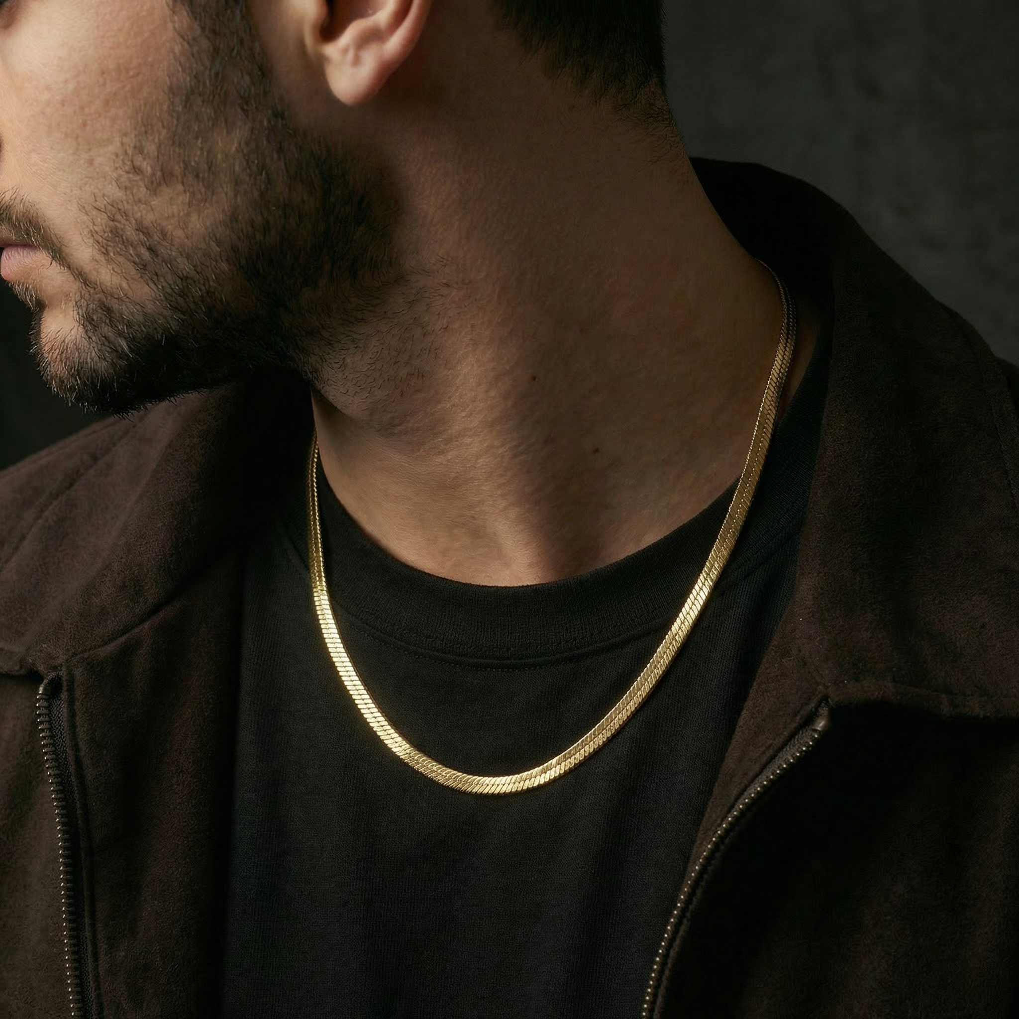 Herringbone Chain 5mm - Gold