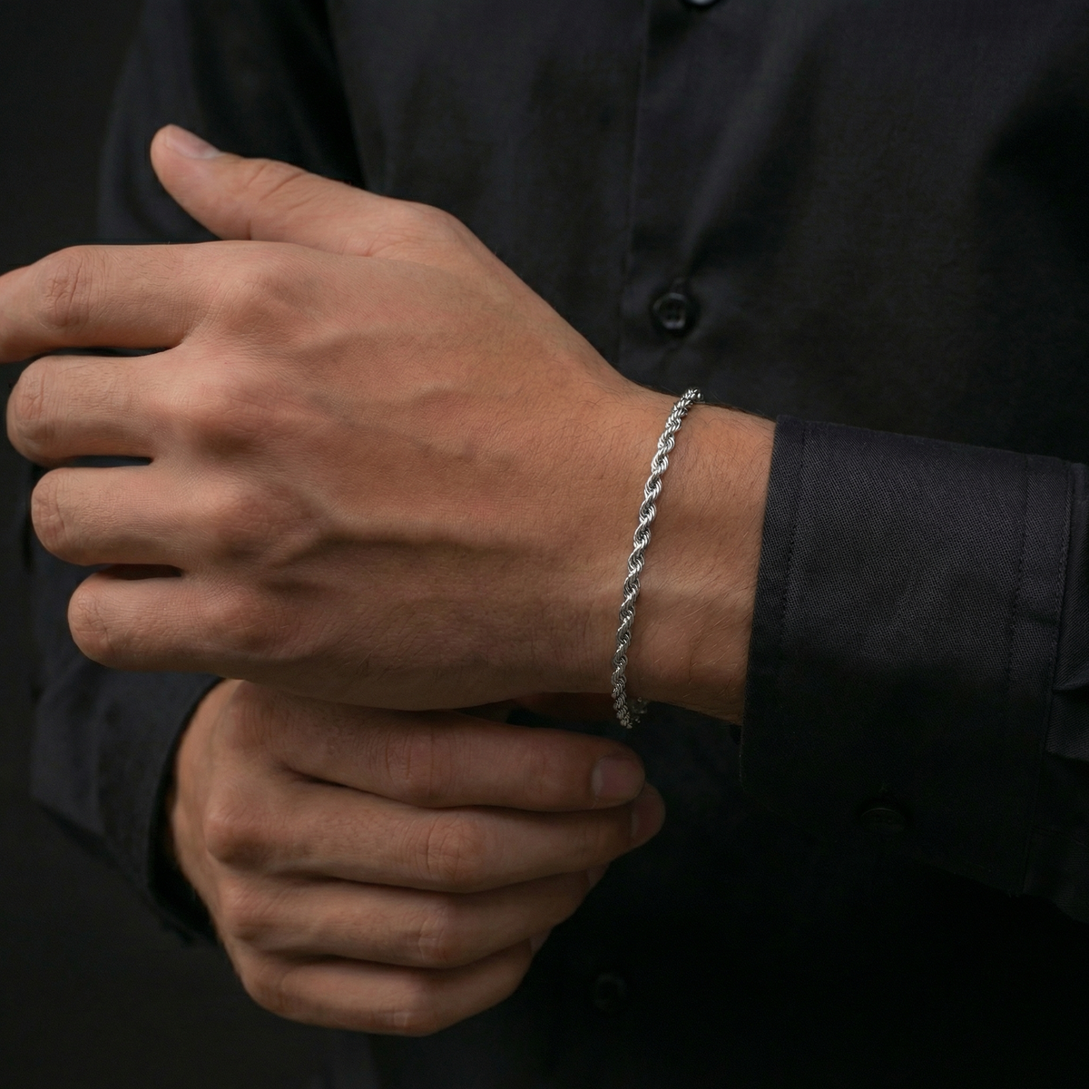 Rope Bracelet 3mm - Silver