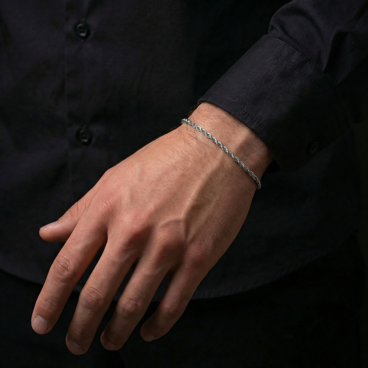 Rope Bracelet 3mm - Silver